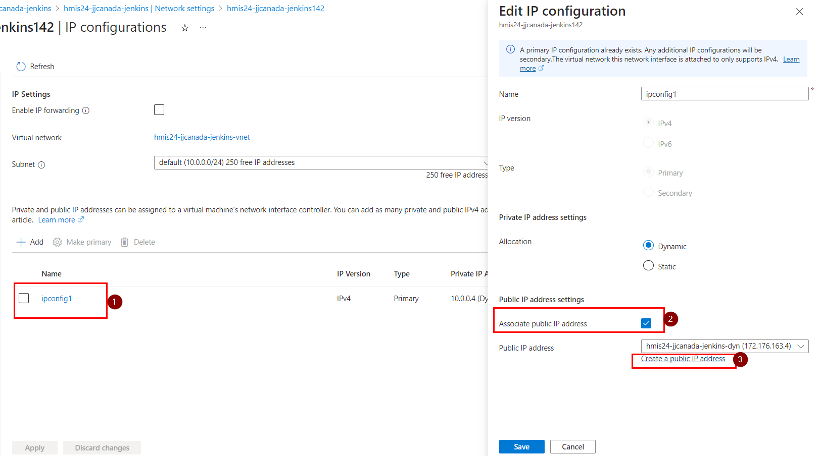 asociar nueva ip dinamica
