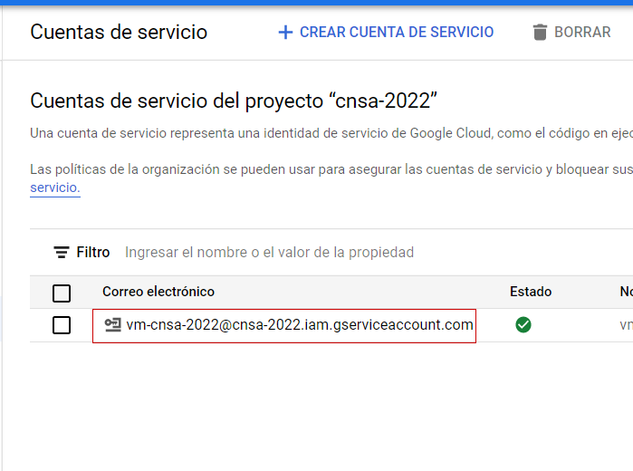 crear clave cuenta servicio4