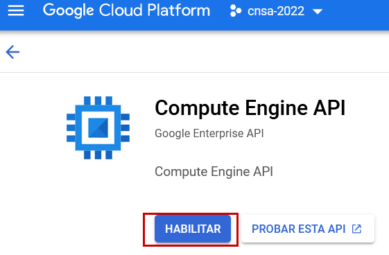 habilitar ComputeEngineAPI